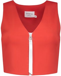 Desire Crop Top In Tomato Red