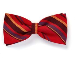 Red Striped Mara Self-Tie Bow Tie