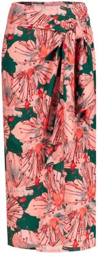 Wrap Skirt With Orchid Print