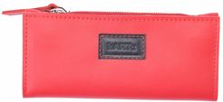 Natural Leather Wallet "Quickthorn" Red Black Details