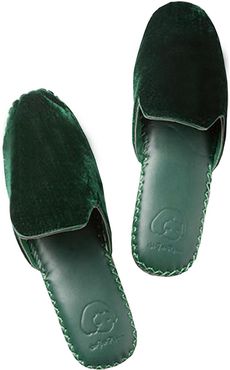 Classic Handmade Slipper - Green Without Tassels