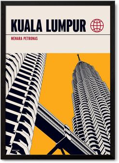 Kuala Lumpur Petronas Towers Modernist Architectural Travel Poster