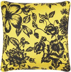 Floral Yellow & Black Cushion