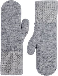 Knitted Mittens Grey Alpaca Wool