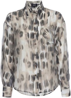 Celine Oversized Boyfriend Blouse In Cheetah