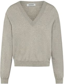 V-Neck Merino Sweater In Light Grey