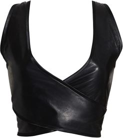 Lexi Leather Wrap Over Soft Cup Bra