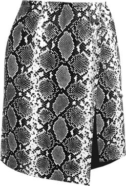 Vegan Leather Snakeskin Mini Skirt