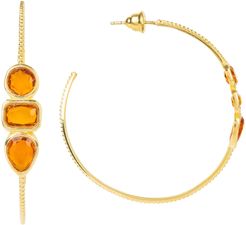 Venice Gemstone Hoop Earring Gold Citrine