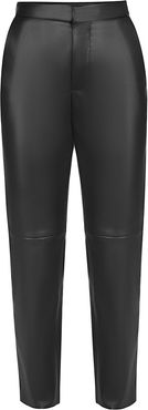 Faux Leather Trousers In Black