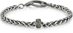 Mr. Lowe Wheat Chain Bracelet With Diamond Rondelle