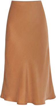 Minimal Midi Skirt In Terracotta