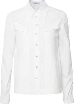 Alexa Pointed Collar Cotton Shirt