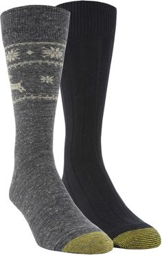 Deer Border Dress Socks 2-Pack