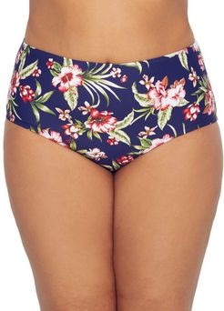 Plus Size Hibiscus Bloom Bikini Bottom