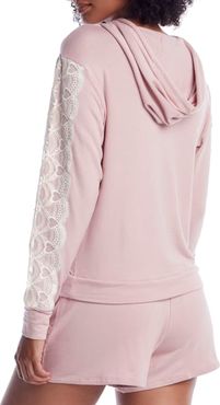 Shell Pink Knit Hoodie Pajama Set
