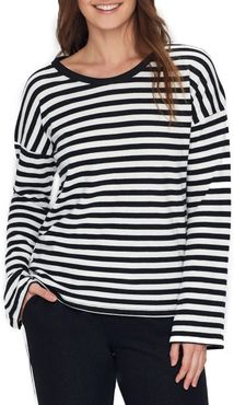 Black Out Stripe Knit Lounge Top