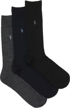 Merino Wool Ribbed Dress Socks 3-Pack