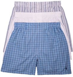 Classic Fit Woven Cotton Boxers 3-Pack