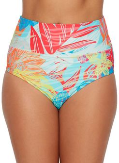 Hot Tropics Fold-Over High-Waist Bikini Bottom