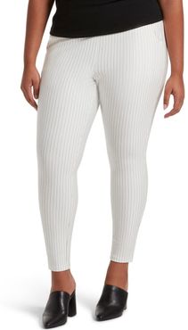 High-Waist Ponte Striped Skimmer Pants