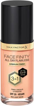 Facefinity All Day Flawless 3 in 1 Vegan Foundation 30ml (Various Shades) - N32 - LIGHT BEIGE