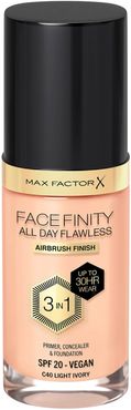 Facefinity All Day Flawless 3 in 1 Vegan Foundation 30ml (Various Shades) - C40 - LIGHT IVORY