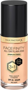 Facefinity All Day Flawless 3 in 1 Vegan Foundation 30ml (Various Shades) - N42 - IVORY