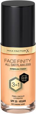 Facefinity All Day Flawless 3 in 1 Vegan Foundation 30ml (Various Shades) - W70 - WARM SAND