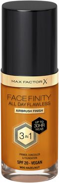 Facefinity All Day Flawless 3 in 1 Vegan Foundation 30ml (Various Shades) - W95 - HAZELNUT