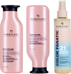 Pure Volume Shampoo, Conditioner and Color Fanatic Spray Routine for Flat and Fine Hair