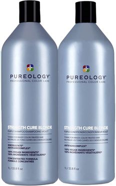 Strength Cure Blonde Shampoo and Conditioner Toning Routine For Brassy, Colour Treated Hair 1000ml