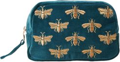 Honey Bee Rich Blue Velvet Cosmetics Bag