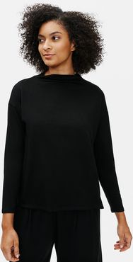 Stretch Terry Funnel Neck Box-Top