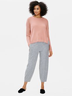 Stretch Crepe Crew Neck Box-Top