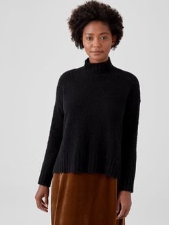 Organic Cotton Boucle Turtleneck Box-Top