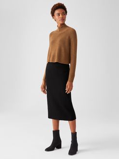 Lightweight Boiled Wool Pencil Skirt