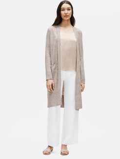 Organic Linen Melange Long Cardigan