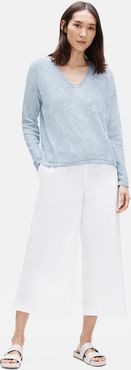 Organic Cotton Poplin Wide Cropped Pant