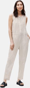 Organic Linen Round Neck Jumpsuit