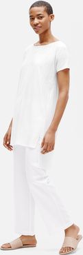 Tencel Wide Rib Bateau Neck Tunic