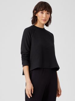 Cozy Brushed Terry Raglan-Sleeve Box-Top