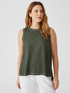 Pigment-Dyed Organic Cotton Crew Neck Tank