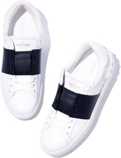 Open Sneaker in White/Marine, Size 36