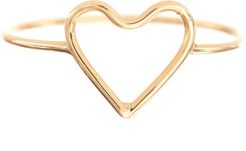 Silhouette Heart Ring in Yellow Gold, Size 4
