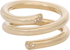 Pavé Spring Ring in Yellow Gold, Size 5