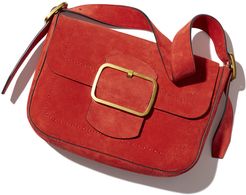 Sawyer Suede Shoulder Bag in Red