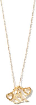 Love Count Multi Heart Necklace in Yellow Gold