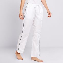 Marina Pajama Pants in End On End White, X-Small