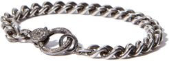Chain Bracelet with Pavé Clasp in Sterling Silver/Pave